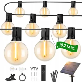 OHLUX Solar LED Lichtsnoer 18M 27 G40 IP65 Waterdicht Balkon Tuin — miniatuur 1