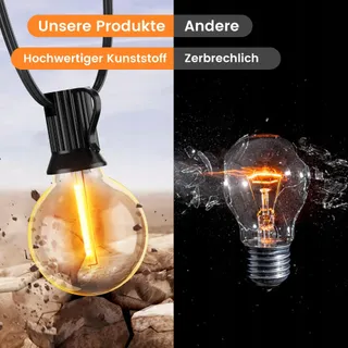 OHLUX Solar LED Lichtsnoer 18M 27 G40 IP65 Waterdicht Balkon Tuin — miniatuur 5