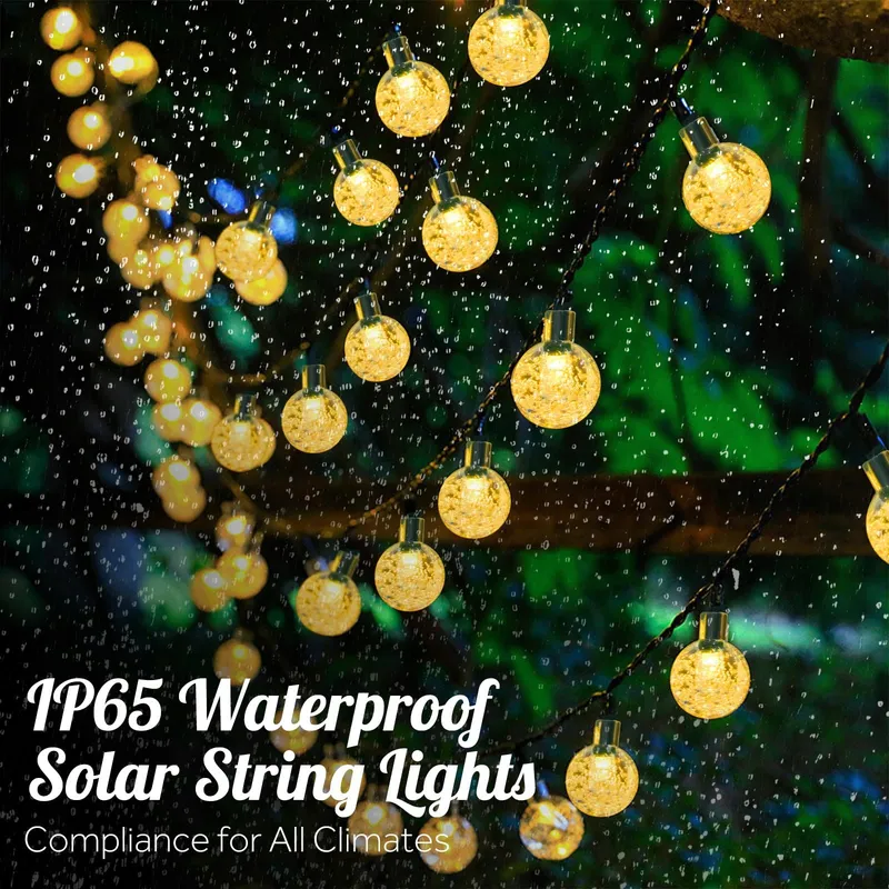 BIGQIN Solar Lichtsnoer 6,9M 50 LED IP65 8 Modi Warmwit — foto 4