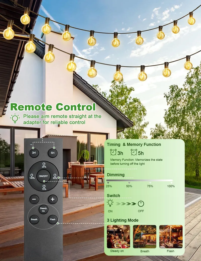 FIFLYING G40 Lichtketting 11M Timer Waterdicht Tuin Balkon — foto 5