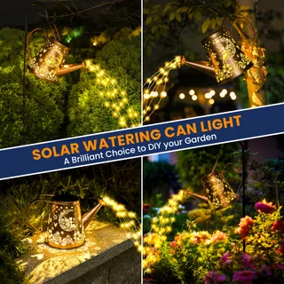 GIGALUMI Solar LED Gieter Tuinornament Waterdicht Terras — miniatuur 5