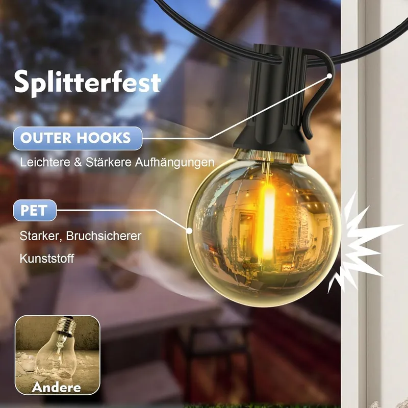 FOROUREYES LED Lichtketting 15M USB Waterdicht Tuin Feest — foto 7