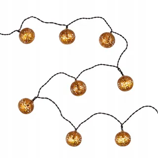 LIGHTS4FUN Solar Lichtsnoer 16 LED Marokkaanse Bollen Brons Tuin Balkon — miniatuur 2