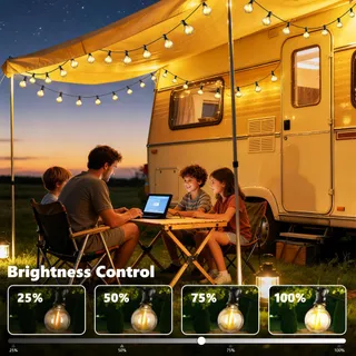 JOOMER LED Lichtsnoer 30M 42+1 G40 Gloeilampen Waterdicht Dimbaar — miniatuur 4