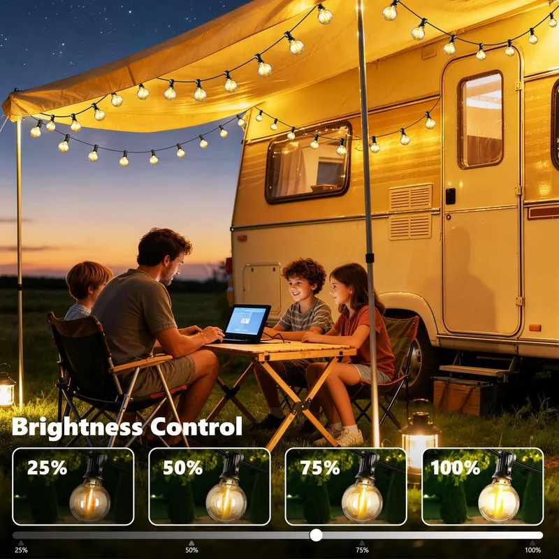 JOOMER LED Lichtsnoer 30M 42+1 G40 Gloeilampen Waterdicht Dimbaar — foto 4