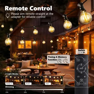 JOOMER LED Lichtsnoer 30M 42+1 G40 Gloeilampen Waterdicht Dimbaar — miniatuur 2