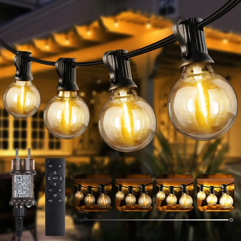 JOOMER LED Lichtsnoer 30M 42+1 G40 Gloeilampen Waterdicht Dimbaar — foto 1