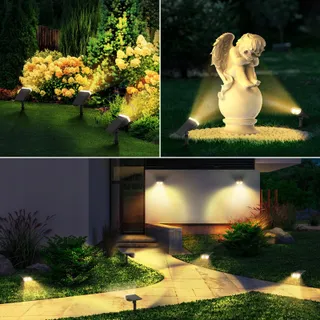 LINKIND Solar LED Lampen 800LM Lichtsensor 3000K IP65 4 Stuks — miniatuur 8
