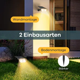 LINKIND Solar LED Lampen 800LM Lichtsensor 3000K IP65 4 Stuks — miniatuur 9