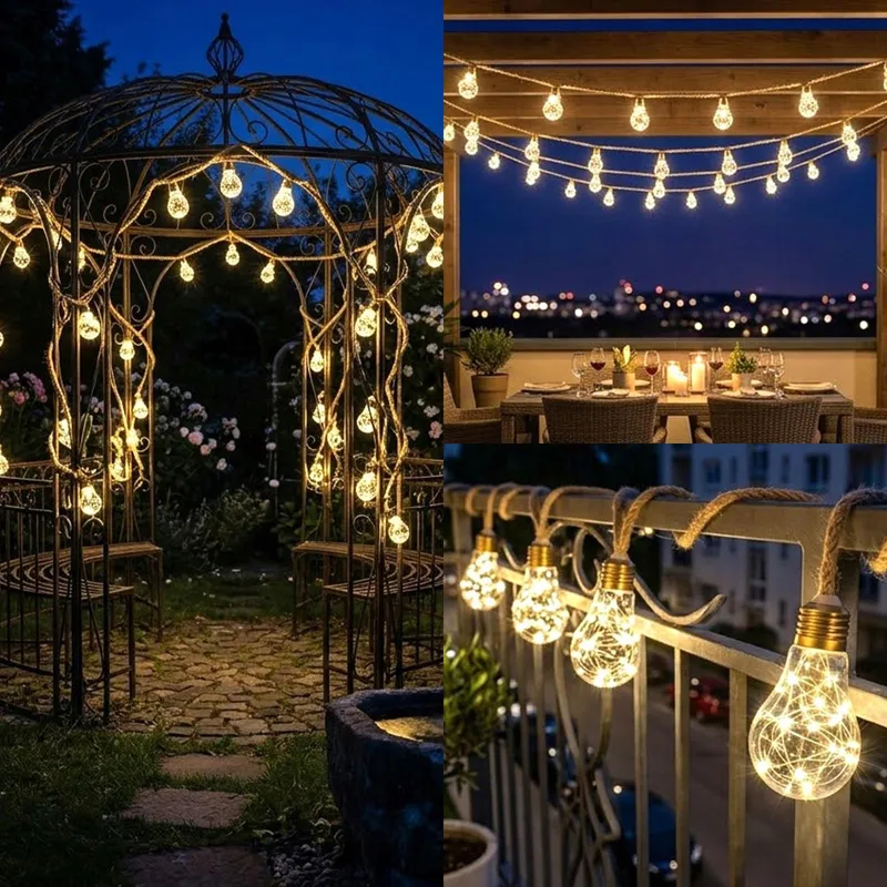 CNULENZT Solar Lichtketting Buiten 16 Lampen 8M IP65 Tuin Balkon — foto 2