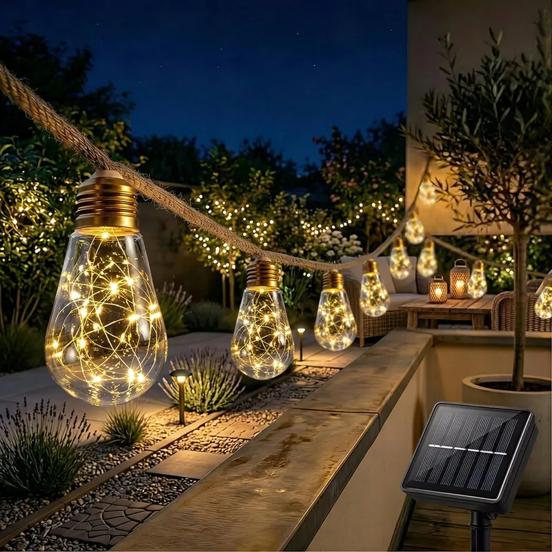 CNULENZT Solar Lichtketting Buiten 16 Lampen 8M IP65 Tuin Balkon — foto 1