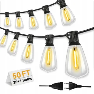 WWEIXUN LED Lichtsnoer 15M ST38 Vintage 21 Lampen IP44 Waterdicht — miniatuur 1