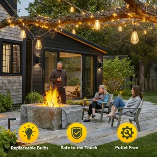 WWEIXUN LED Lichtsnoer 15M ST38 Vintage 21 Lampen IP44 Waterdicht — miniatuur 6
