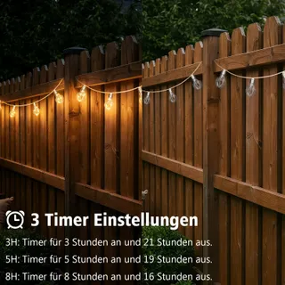 DBFAIRY Solar Lichtsnoer 10M 20 Lampen Weerbestendig Timer 8 Standen — miniatuur 7