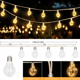 DBFAIRY Solar Lichtsnoer 10M 20 Lampen Weerbestendig Timer 8 Standen — miniatuur 4