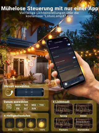 PHILIPS LED Lichtsnoer Buiten 30m App-bediening Muziek Timer — miniatuur 2