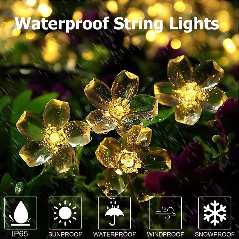 Solar Lichtsnoer Buiten 40 LED Waterdicht Tuin Balkon — foto 2