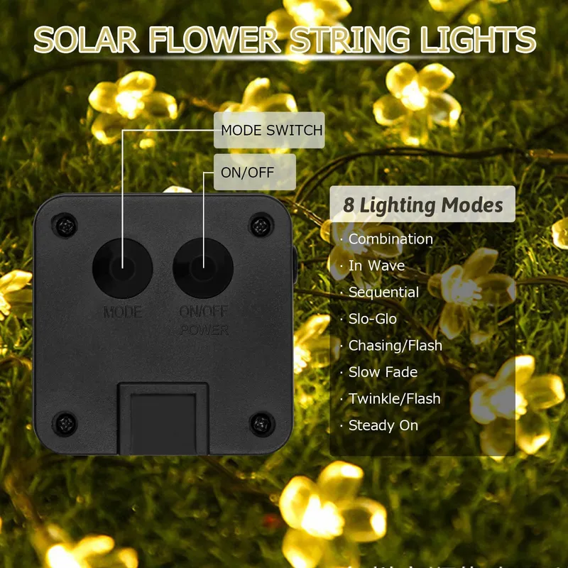 Solar Lichtsnoer Buiten 40 LED Waterdicht Tuin Balkon — foto 5