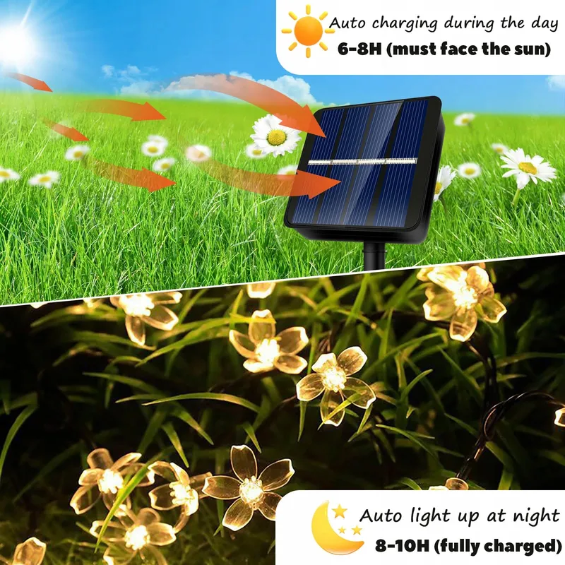 Solar Lichtsnoer Buiten 40 LED Waterdicht Tuin Balkon — foto 3