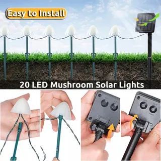 DEKOFUN Solar LED Tuinverlichting Paddenstoelen Buiten — miniatuur 3