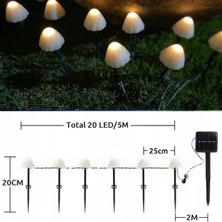 DEKOFUN Solar LED Tuinverlichting Paddenstoelen Buiten — miniatuur 5