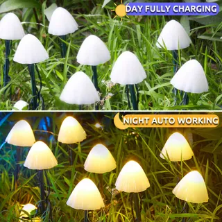 DEKOFUN Solar LED Tuinverlichting Paddenstoelen Buiten — miniatuur 4