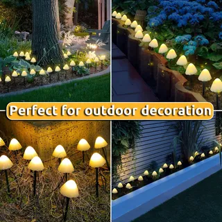 DEKOFUN Solar LED Tuinverlichting Paddenstoelen Buiten — miniatuur 2