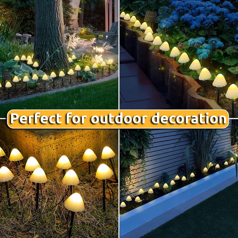 DEKOFUN Solar LED Tuinverlichting Paddenstoelen Buiten — foto 2