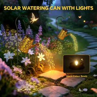 LED Solar Gieterlampen Buiten Waterdicht Lichtketting Vintage — miniatuur 6