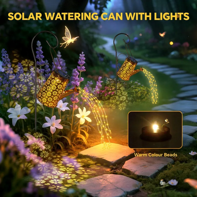 LED Solar Gieterlampen Buiten Waterdicht Lichtketting Vintage — foto 6