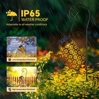 LED Solar Gieterlampen Buiten Waterdicht Lichtketting Vintage — miniatuur 4