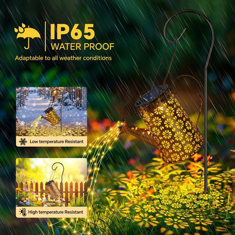 LED Solar Gieterlampen Buiten Waterdicht Lichtketting Vintage — foto 4