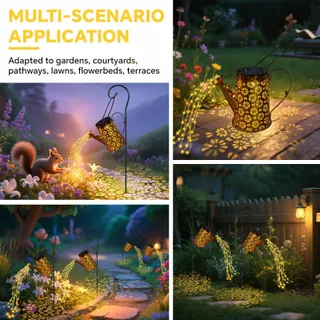 LED Solar Gieterlampen Buiten Waterdicht Lichtketting Vintage — miniatuur 7