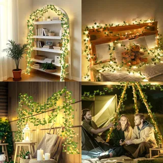 STARRYEVER LED Klimop Lichtketting 20M 200 LED Solar USB Tuin — miniatuur 5