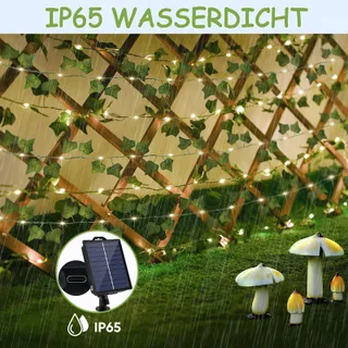 STARRYEVER LED Klimop Lichtketting 20M 200 LED Solar USB Tuin — miniatuur 6