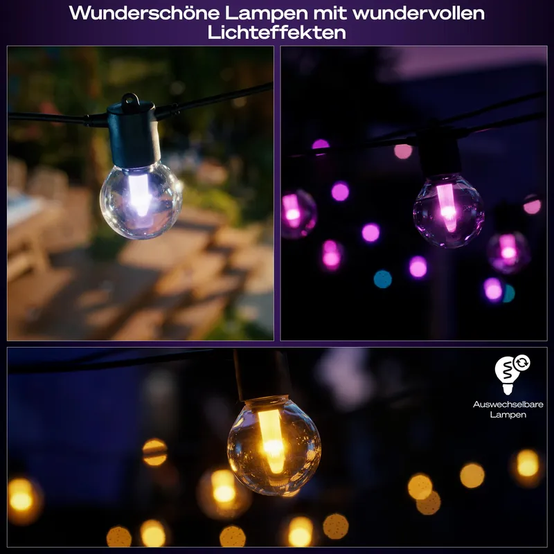 PHILIPS Hue Festavia Buitenlamp LED 14M 20 Bollen RGBW Hue App — foto 8
