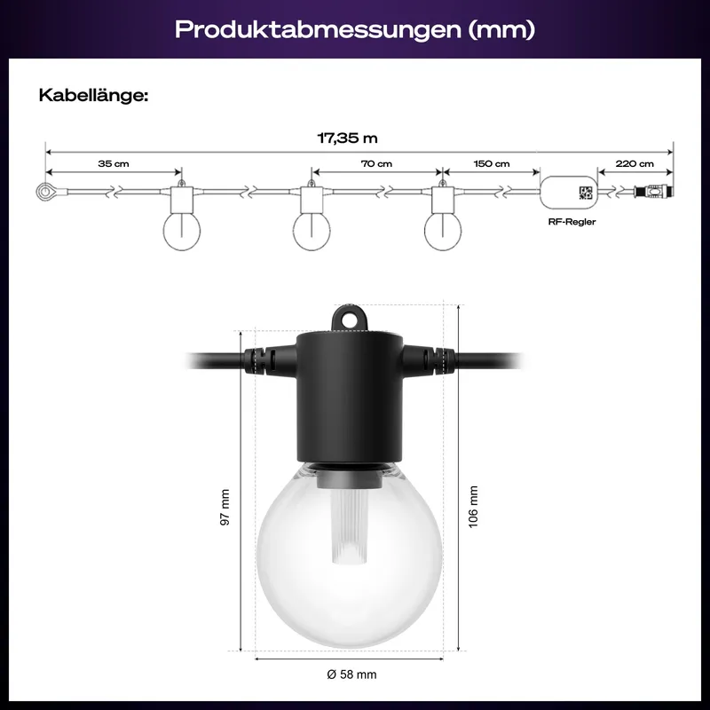 PHILIPS Hue Festavia Buitenlamp LED 14M 20 Bollen RGBW Hue App — foto 9