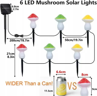 COZYMEOW Solar LED Paddenstoelen 6 Stuks Tuin Terras Balkon — miniatuur 3