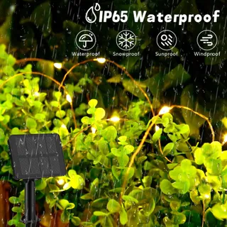 GCSTNN Solar Lichtsnoer Buiten 5M 50 LED 8 Standen IP65 Tuin Balkon — miniatuur 2