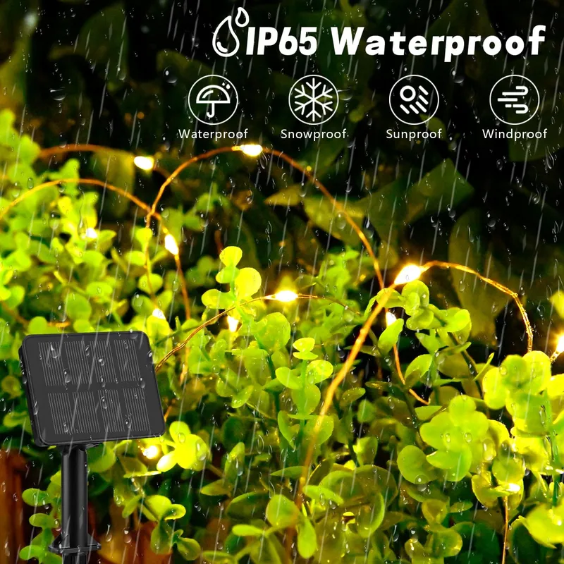 GCSTNN Solar Lichtsnoer Buiten 5M 50 LED 8 Standen IP65 Tuin Balkon — foto 2