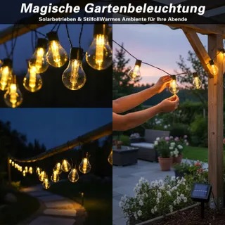 Solar Lichtketting Buiten 20 LED 9M Verlichting Balkon Tuin Terras — miniatuur 5