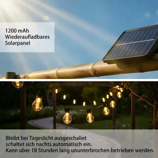 Solar Lichtketting Buiten 20 LED 9M Verlichting Balkon Tuin Terras — miniatuur 6