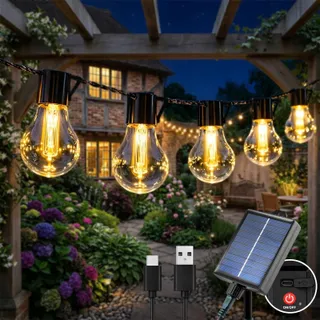 Solar Lichtketting Buiten 20 LED 9M Verlichting Balkon Tuin Terras — miniatuur 1