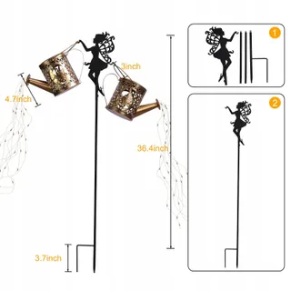 ZKLILI Solar Tuingieter IP65 Waterdicht Decoratie Terras Tuin — miniatuur 5