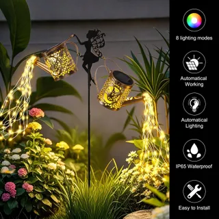 ZKLILI Solar Tuingieter IP65 Waterdicht Decoratie Terras Tuin — miniatuur 2