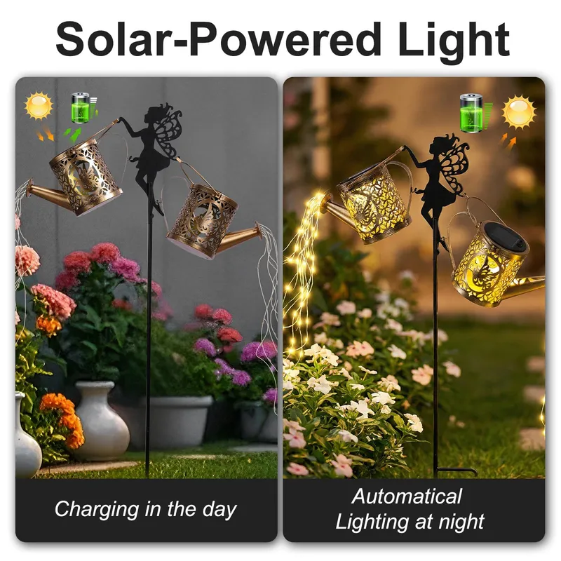 ZKLILI Solar Tuingieter IP65 Waterdicht Decoratie Terras Tuin — foto 4
