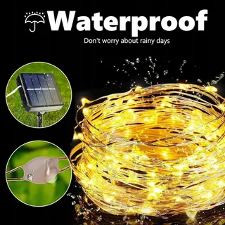 JOOMER Solar Lichtsnoer 2 Stuks 12M 120 LED Waterdicht Tuin — miniatuur 4
