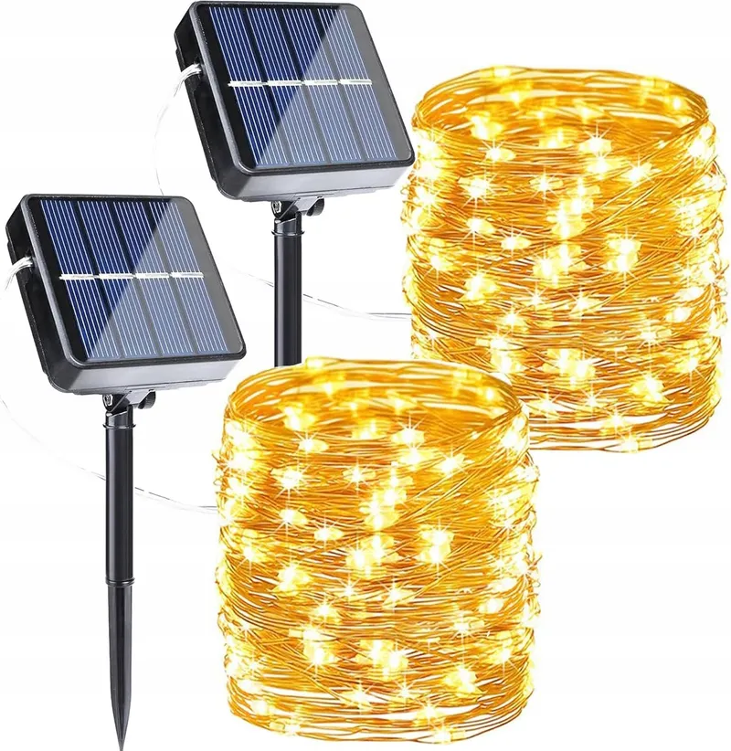 JOOMER Solar Lichtsnoer 2 Stuks 12M 120 LED Waterdicht Tuin — foto 1