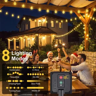 LIYADE Solar Lichtketting Buiten 8M 40LED IP65 Tuin Balkon Terras — miniatuur 4