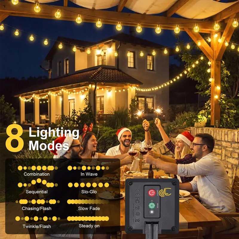 LIYADE Solar Lichtketting Buiten 8M 40LED IP65 Tuin Balkon Terras — foto 4
